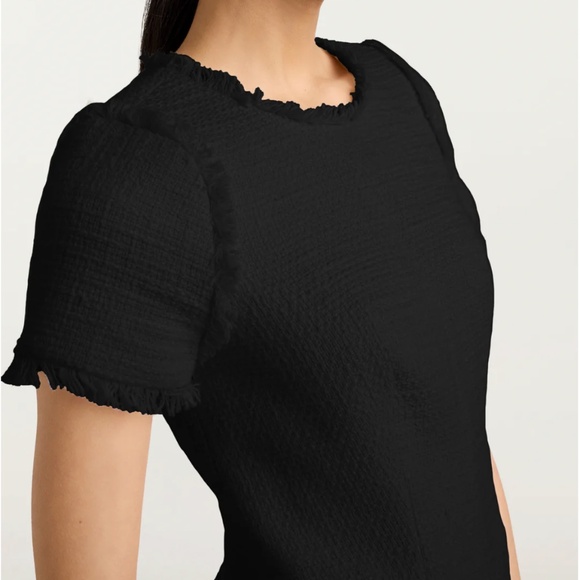 NWT Cinq a Sept Nova Tweed Fit & Flare Mini Dress - Black Noir Cocktail Party - Picture 6 of 8